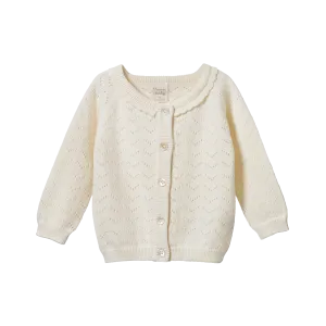 Nature Baby Piper Cardigan - Natural Pointelle