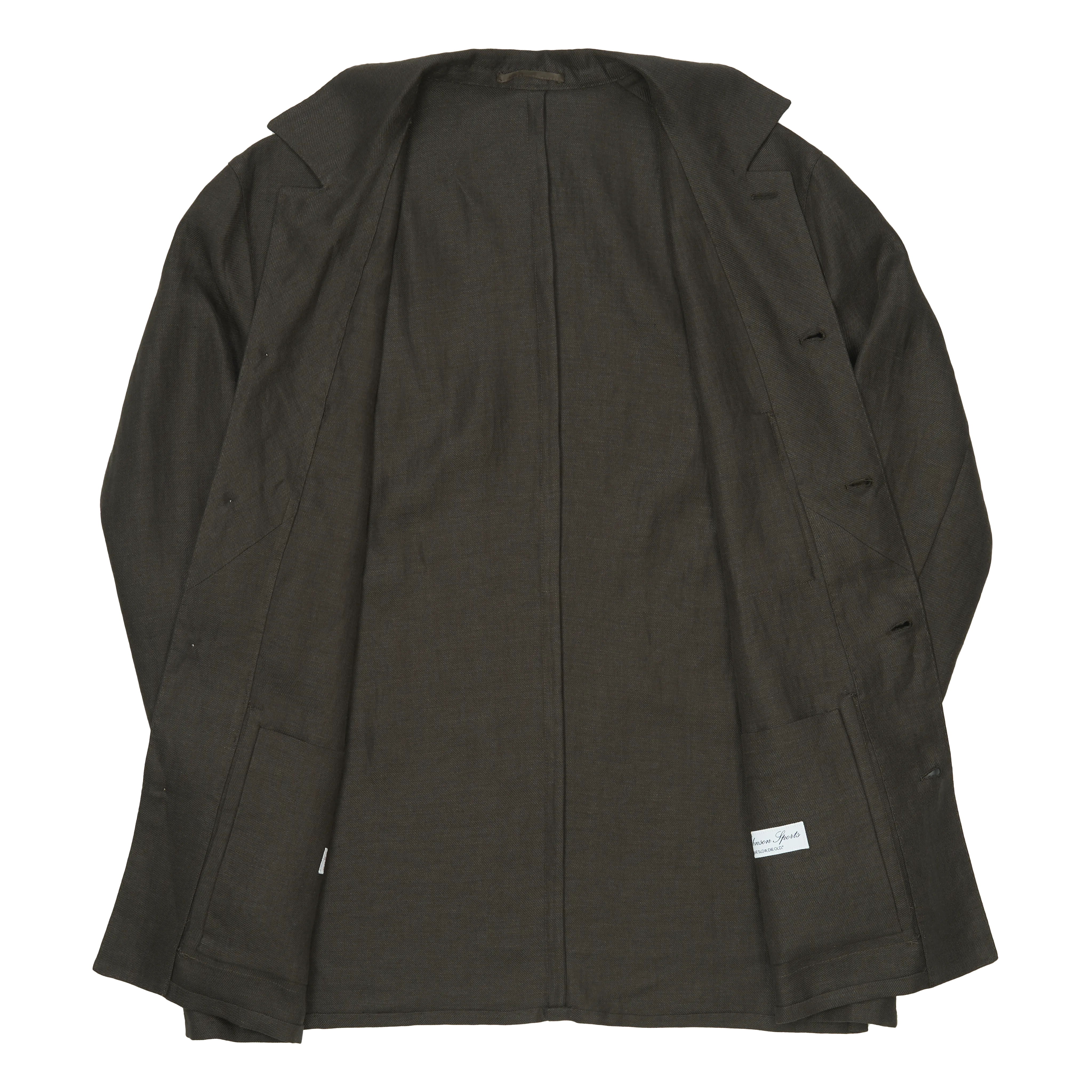 P. Johnson Shirt Jacket in Dark Brown Linen Twill
