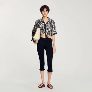 Perrine Floral Motif Shirt Ecru / Black