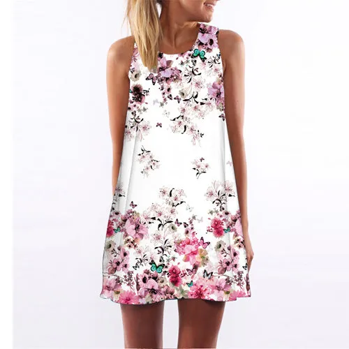 Printe Chiffon Sleeveless Dress