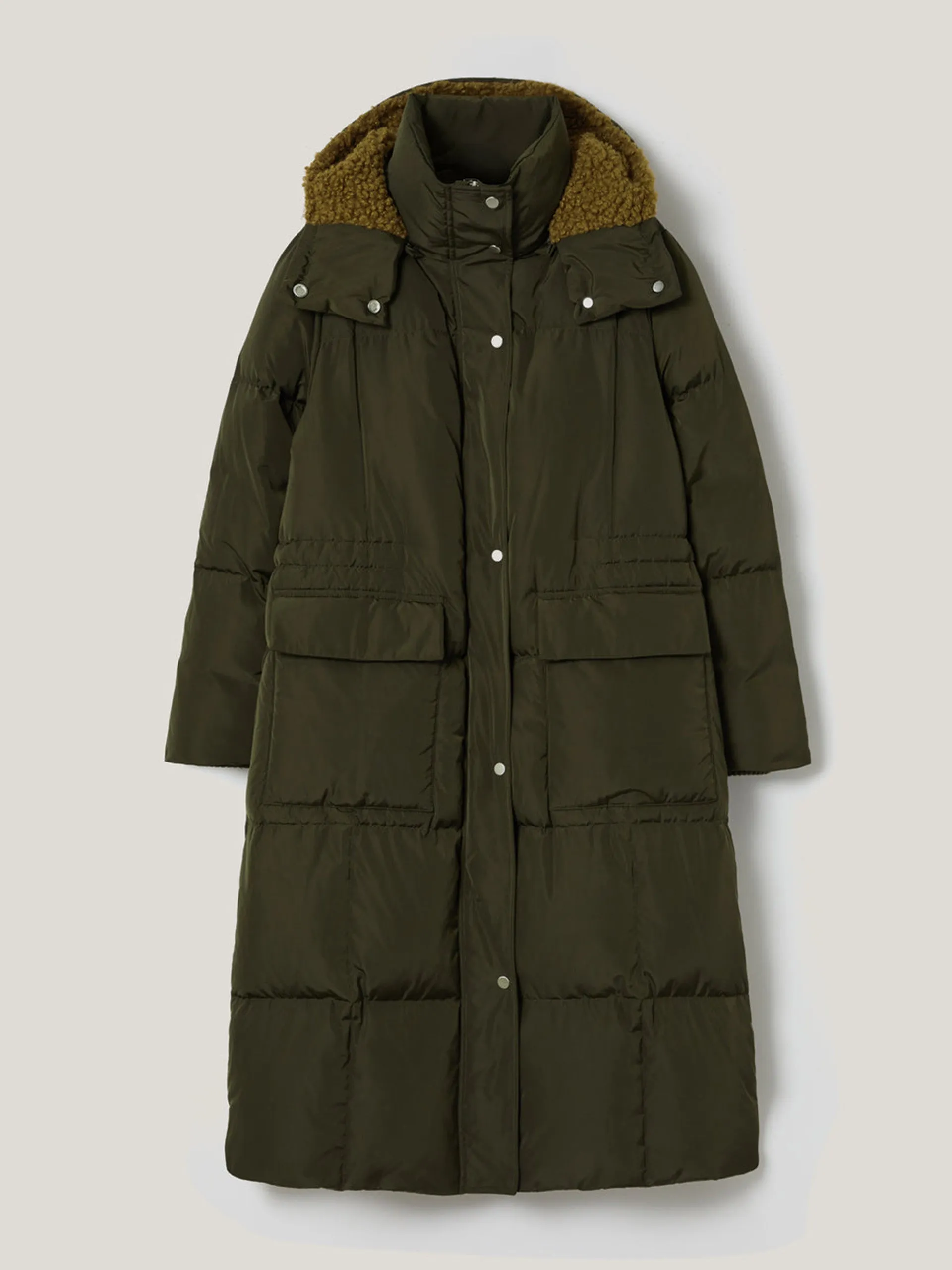 Relaxed longline puffer coat