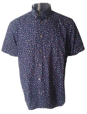 SALE Barkers Navy Floral Men's Shirt (XL)