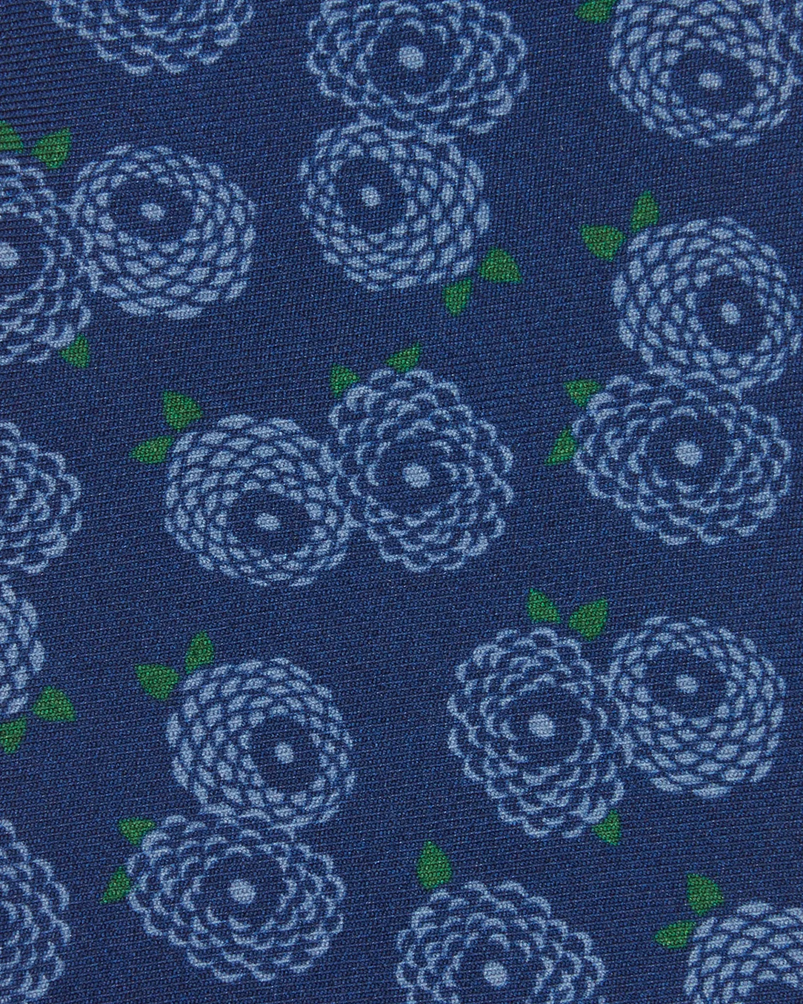 Silk Print Tie in Midnight/Moss Large Flower