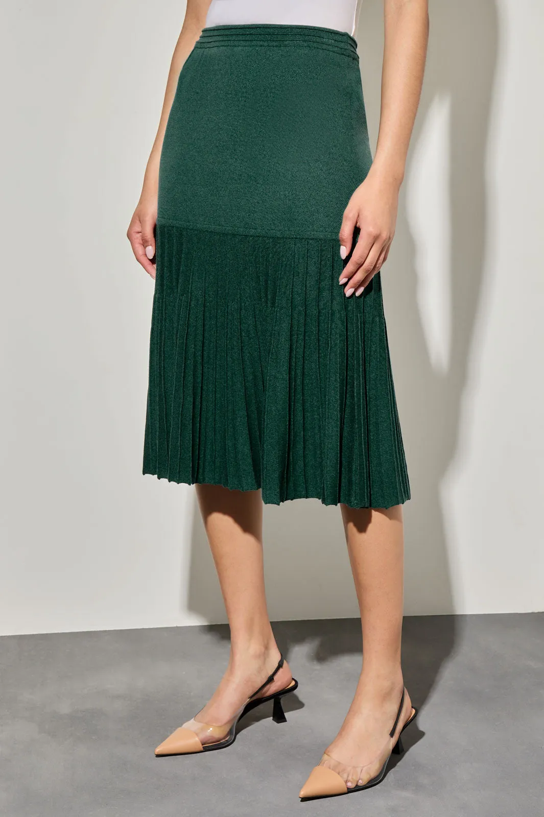 Soft Knit Below the Knee Trumpet Skirt