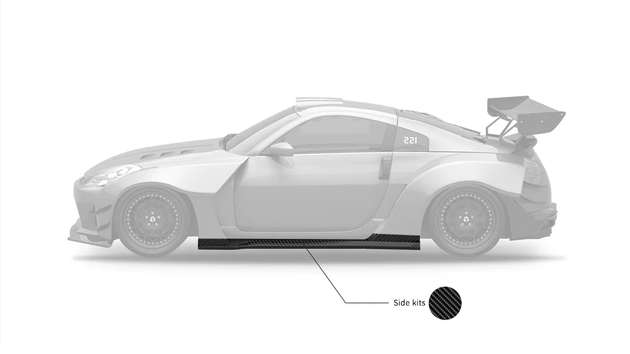 SPECTER PLUS Side Skirts for Nissan 350Z Nismo Performance Z33 Carbon Fiber/FRP