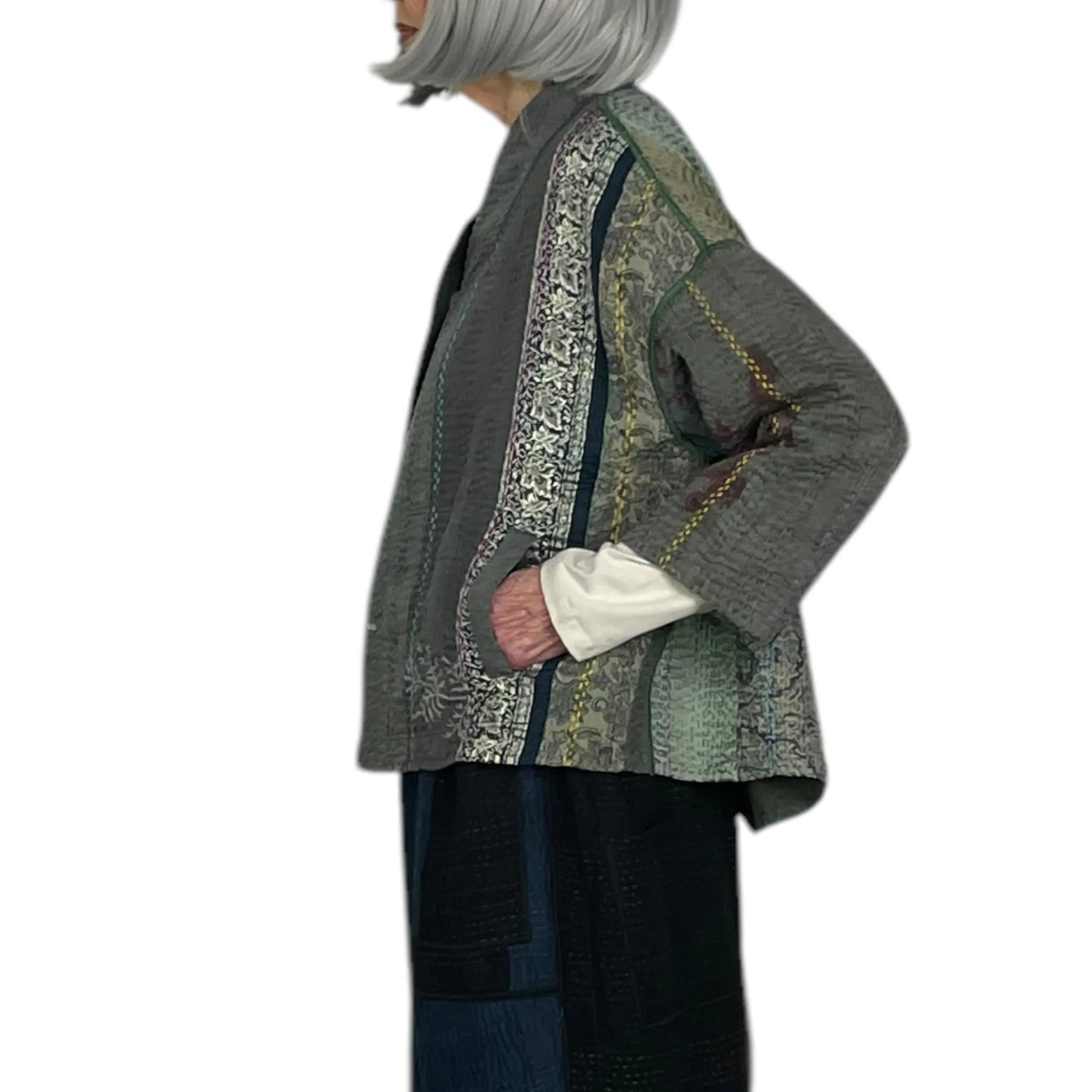 STAND COLLAR CROP JACKET
