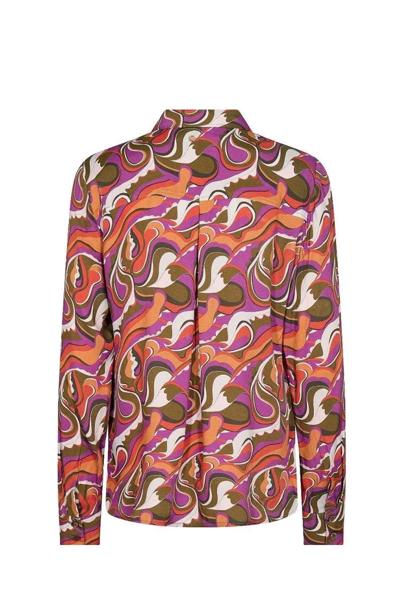 Taylar Privot Shirt in Vivid Viola 154850MV1 by Mos Mosh