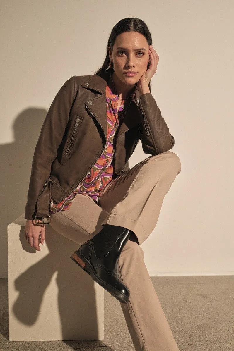 Taylar Privot Shirt in Vivid Viola 154850MV1 by Mos Mosh
