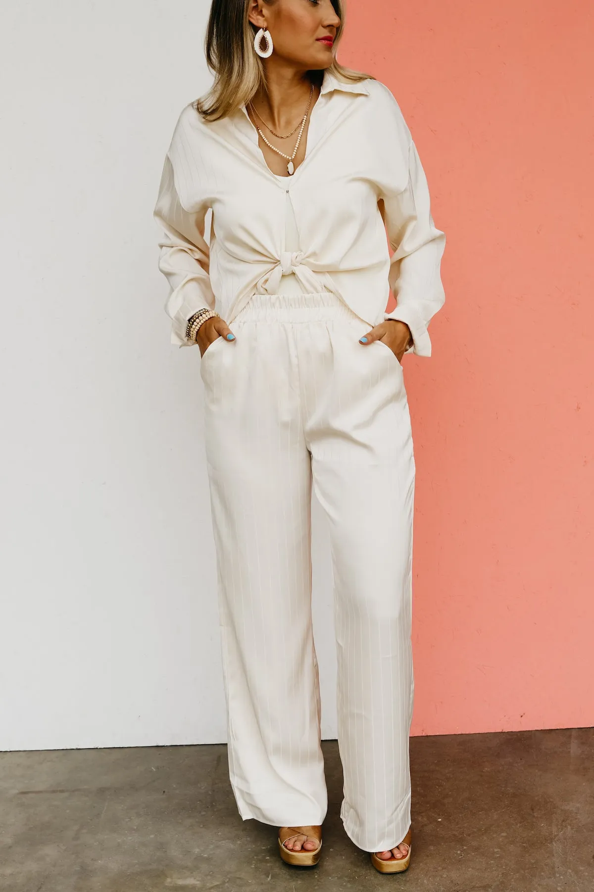 The Louise Stripe Wide Leg Pants  - FINAL SALE