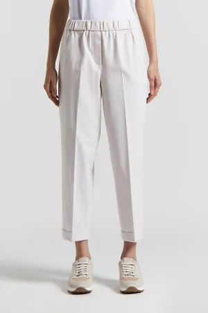 Trousers in soft, light stretch cotton fleece