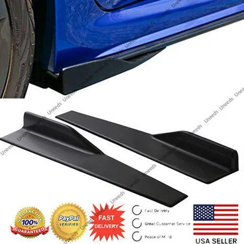Universal Black Bottom Line Side Skirts Body Kit 45cm/ 17.7" (Black, 2 pcs)