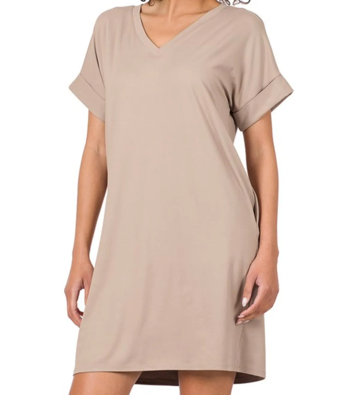V-neck short sleeve dress