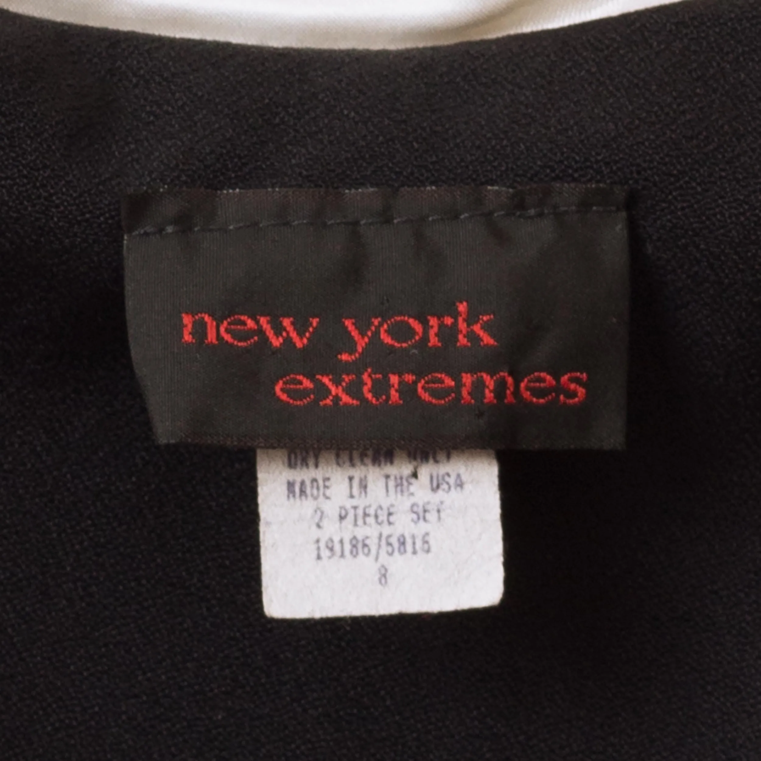 Vintage 80s Black & White Satin Trim Tuxedo Tailcoat Blouse - Medium