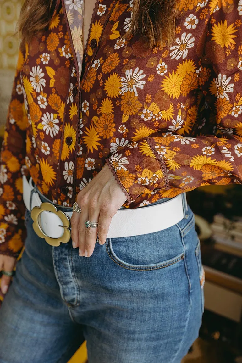 Viola Lee Brown Floral Blouse