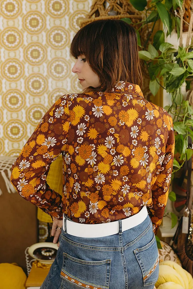 Viola Lee Brown Floral Blouse