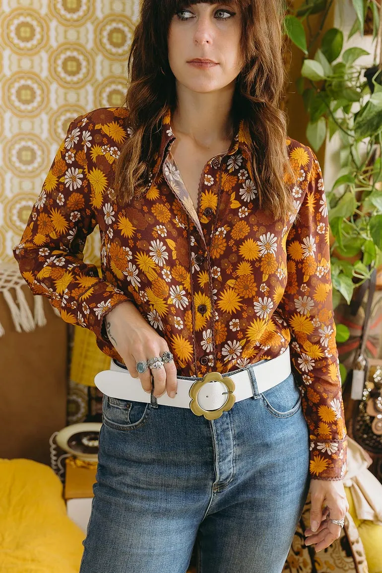Viola Lee Brown Floral Blouse