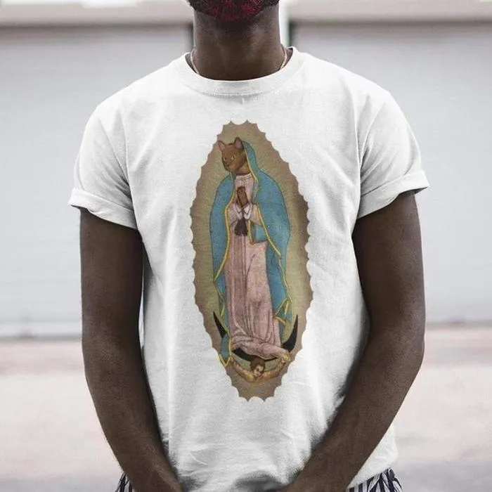 Virgin Mary Cat Graphic Shirt