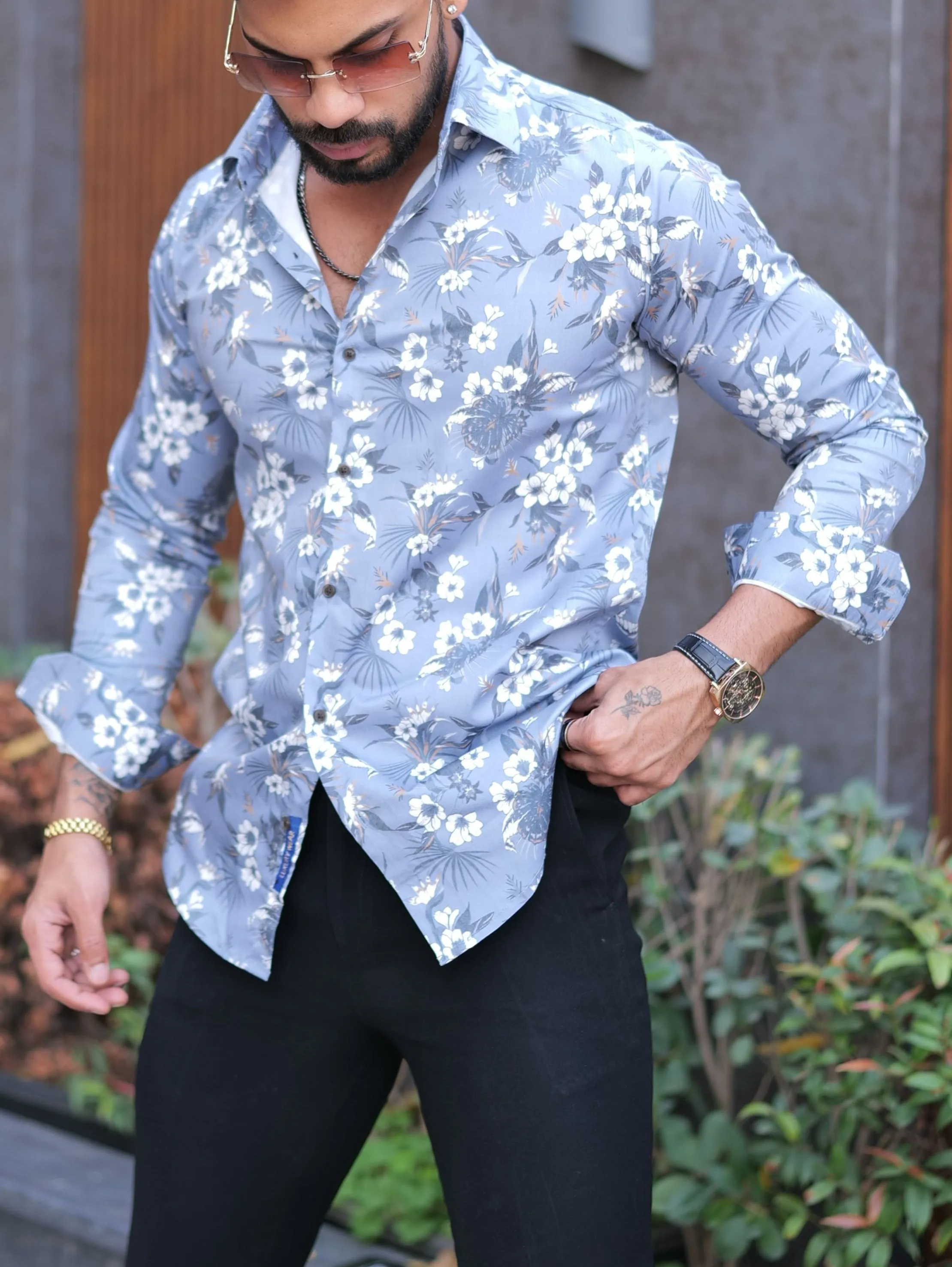 VOZIA Luxe Floral Printed Shirt