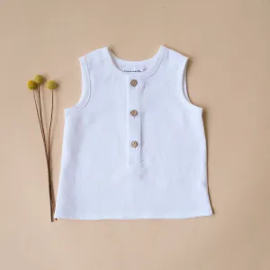 White Linen Tank Top