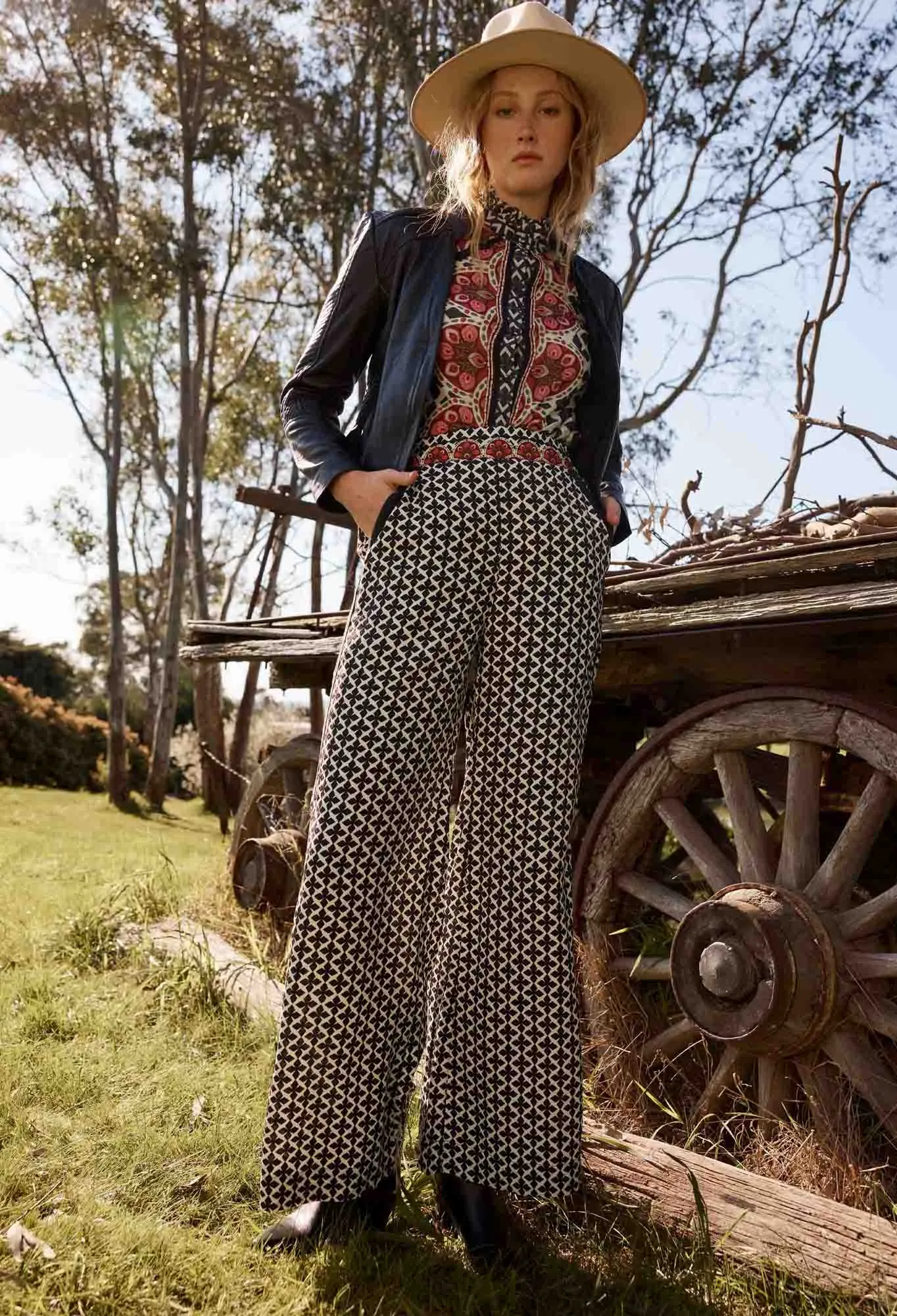 Willow Viscose Dobby Pant in Country Tapestry