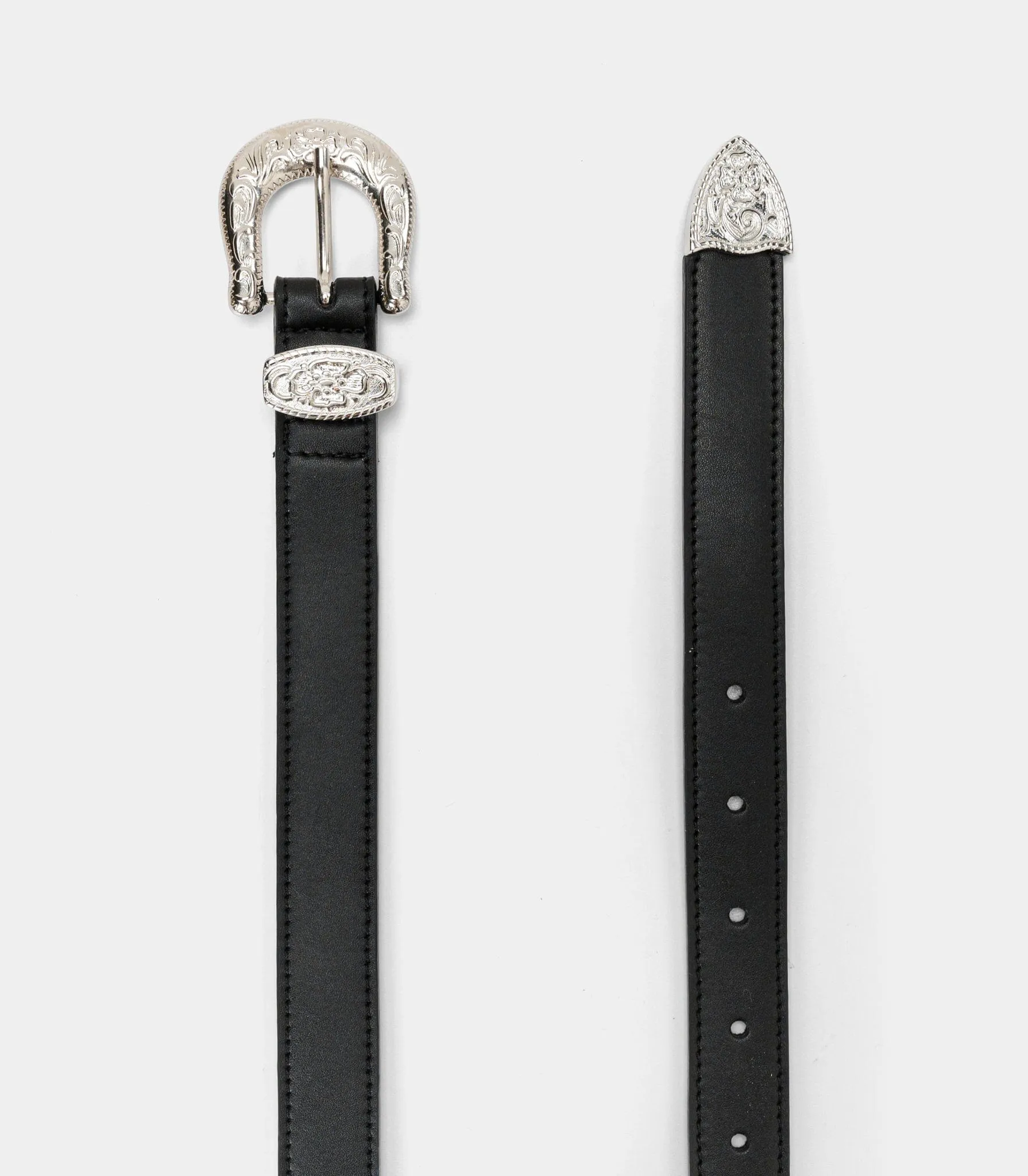 Women’s Vegan Leather Rock Buckle Belt | Black