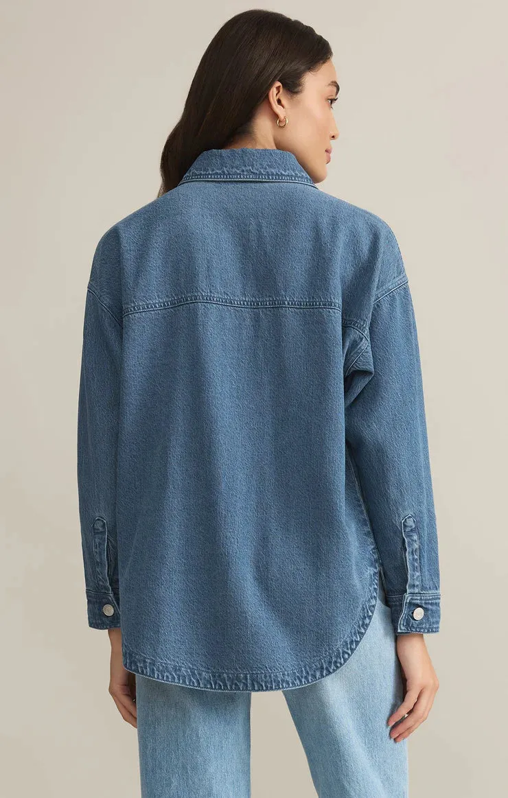 Z Supply | All Day Luxe Soft Denim Jacket  Worn Indigo